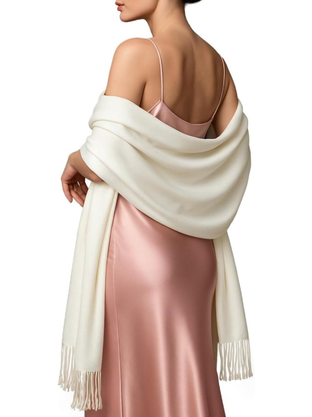 Women's Ivory Wedding Bridal Scarf Pashmina Shawls Long Large Scarves